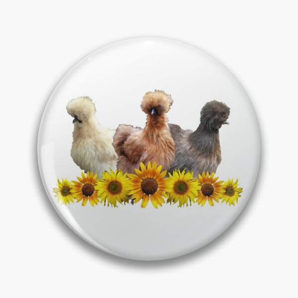 Item preview, Farmhouse Silkie Bantam Chicken Trio with Sunflowers designed and sold by StandoutSilkies.