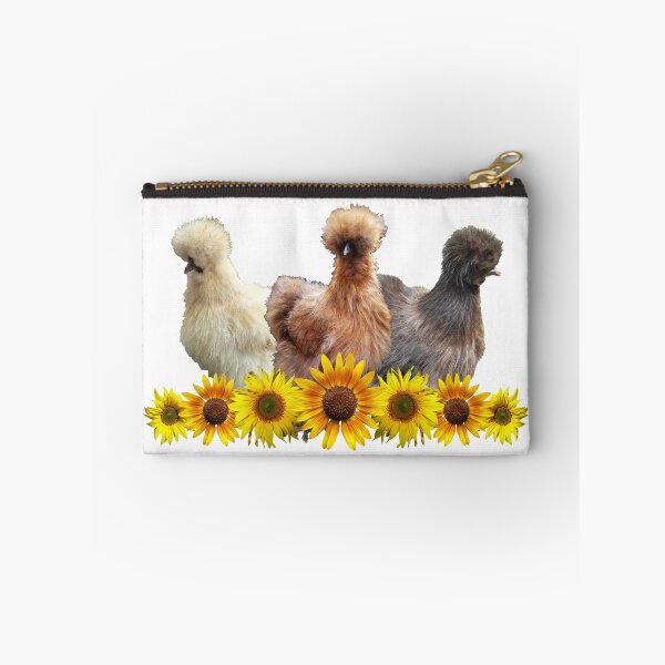 Item preview, Farmhouse Silkie Bantam Chicken Trio with Sunflowers designed and sold by StandoutSilkies.