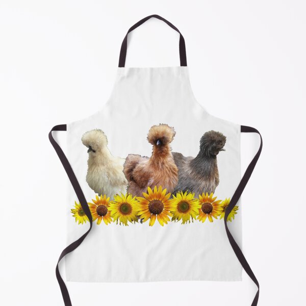 Item preview, Farmhouse Silkie Bantam Chicken Trio with Sunflowers designed and sold by StandoutSilkies.