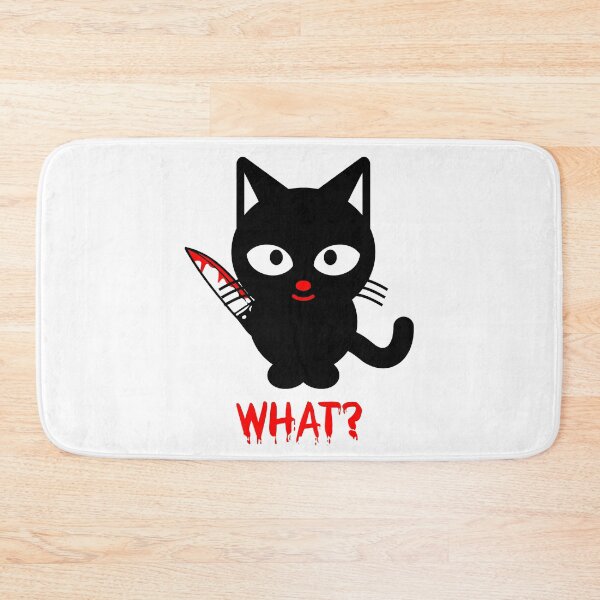 Item preview, Funny Murderous Black Cat Holding Knife - Halloween Black Cat WHAT? designed and sold by cxytees.