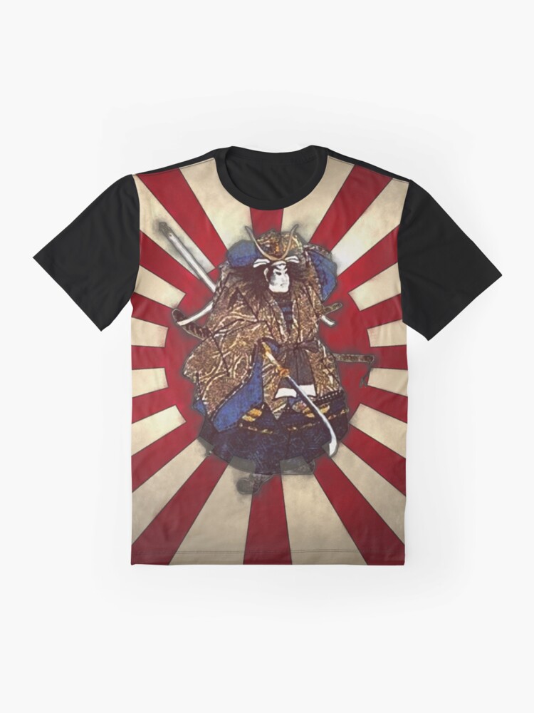 Thumbnail 4 of 5, Graphic T-Shirt, Naginita Samurai over Rising Sun Japan Flag designed and sold by SolarCross.