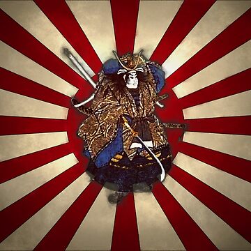 Artwork thumbnail, Naginita Samurai over Rising Sun Japan Flag by SolarCross