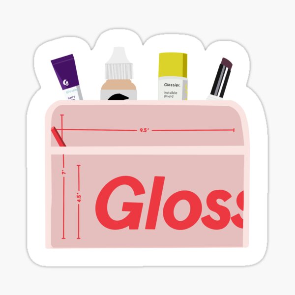 Glossier Beauty Bag with Makeup Sticker