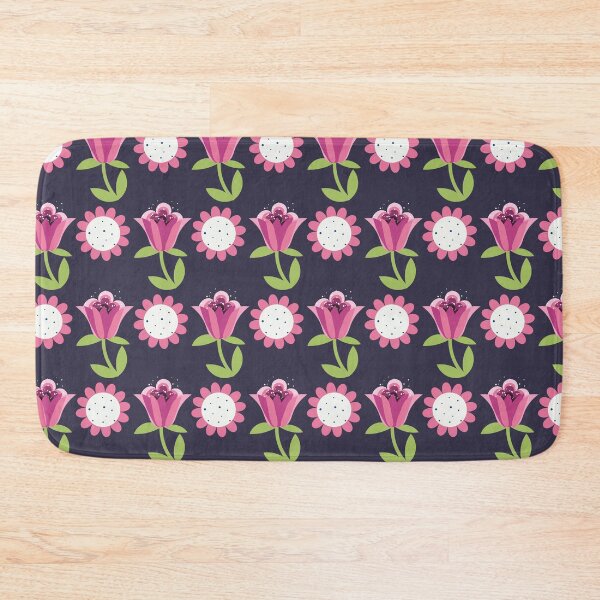 Item preview, Floral pattern with pink bellflowers and chamomile designed and sold by Victoria Riabov.