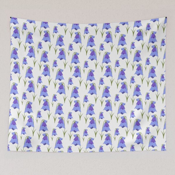 Item preview, Colorful floral seamless pattern with blue and purple bellflowers designed and sold by Victoria Riabov.