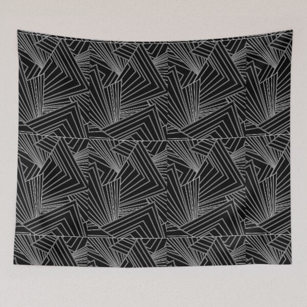 Item preview, geometric colourful psychedelic ripple pattern Black designed and sold by kyds.