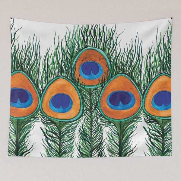Item preview, Watercolor Peacock Feathers designed and sold by HeatherNafeArt.