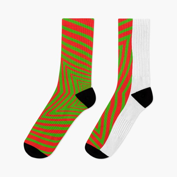 Item preview, geometric colourful psychedelic ripple pattern Green Red designed and sold by kyds.