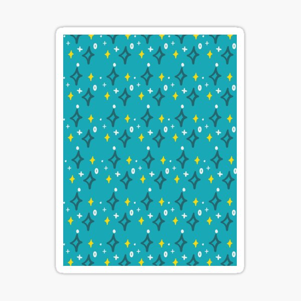 Stars & Sparkles in Blue and Yellow Sticker