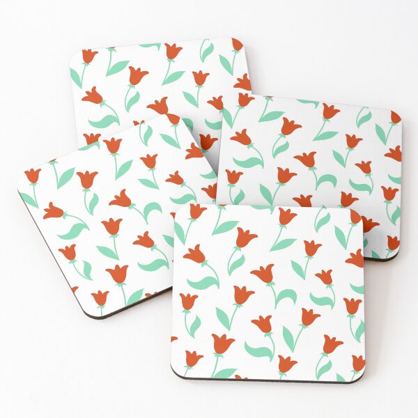 Item preview, Cute pattern with red bell flowers in minimalistic style designed and sold by BychkovaEvgenia.