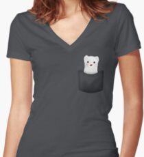 pocket ferret Women's Fitted V-Neck T-Shirt