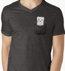 Camiseta para hombre de cuello en v hurón de bolsillo