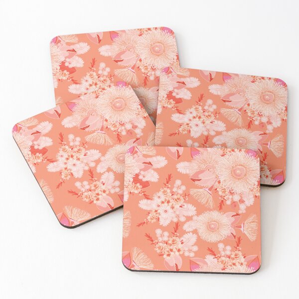Item preview, Australian Bush Flowers - Peach and White designed and sold by Sketchbook Designs.