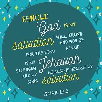 Artwork thumbnail, Stars & Sparkles "Isaiah 12:2" in Blue and Yellow by Dream Big! by E. H.