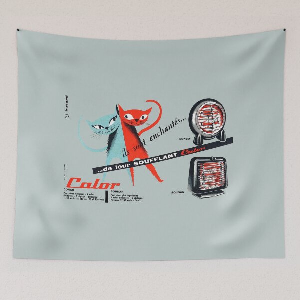 Item preview, CAT THEMED PORTABLE FIRE ADVERT designed and sold by ThrowbackAds.
