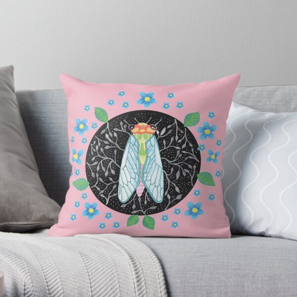 Forest Spirit: Cicada Throw Pillow