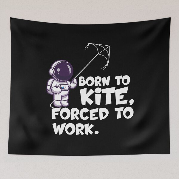 Item preview, born to kite forced to work gifts for kitesurfer  Astronaut Playing Kite designed and sold by 0umStore.