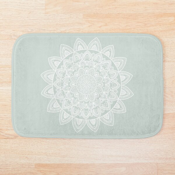 Item preview, Patrón de mandala verde salvia y blanco designed and sold by SkyOfStickers.