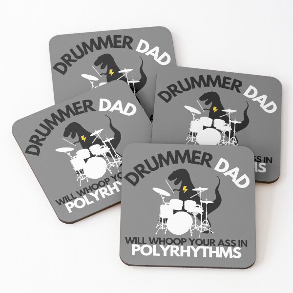 Item preview, Drummer Dad Dino Whoops Ass In Polyrhythyms Fathers Day designed and sold by LeonardoBotha.