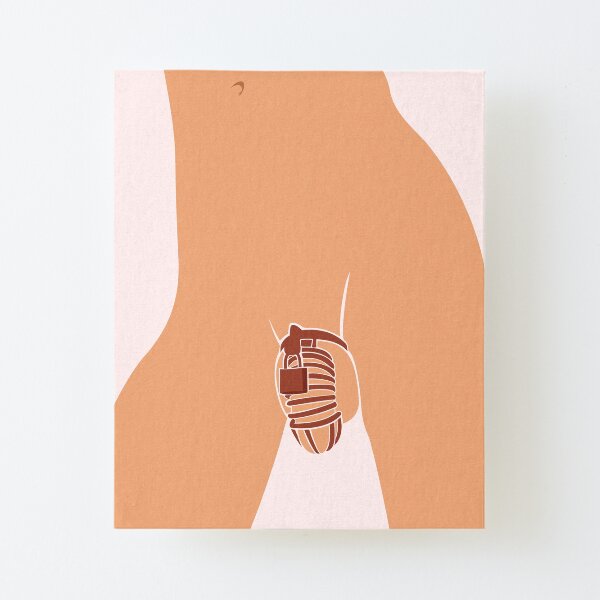 locked up in chastity print Canvas Mounted Print