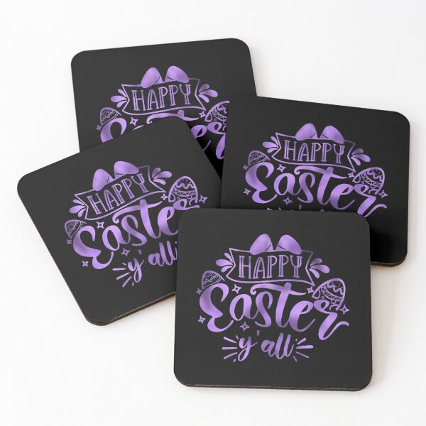 Item preview, Happy Easter - purple metallic design designed and sold by Lucky-Town-Art.