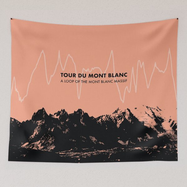 Item preview, Tour Du Mont Blanc Elevation Art - Peach designed and sold by PilgrimageShop.