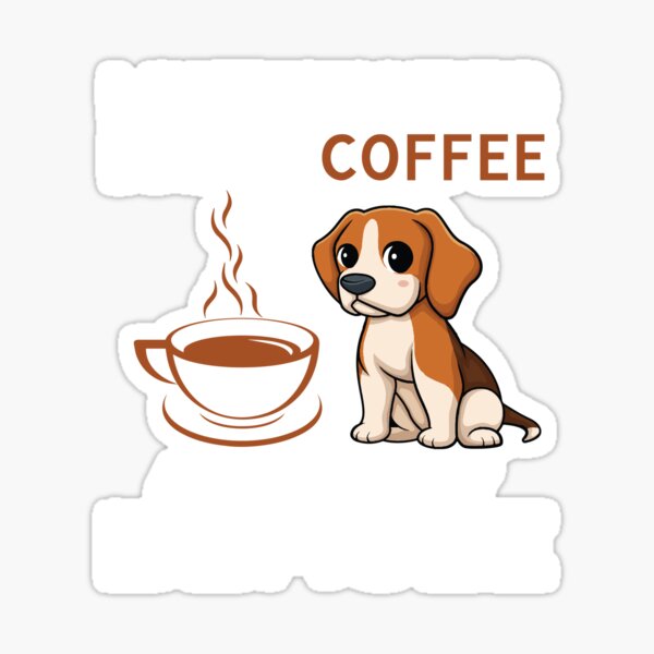 I just want to drink coffee and pet my beagle Sticker