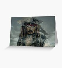 Captain Jack Sparrow und die Schwarze Perle Grußkarte
