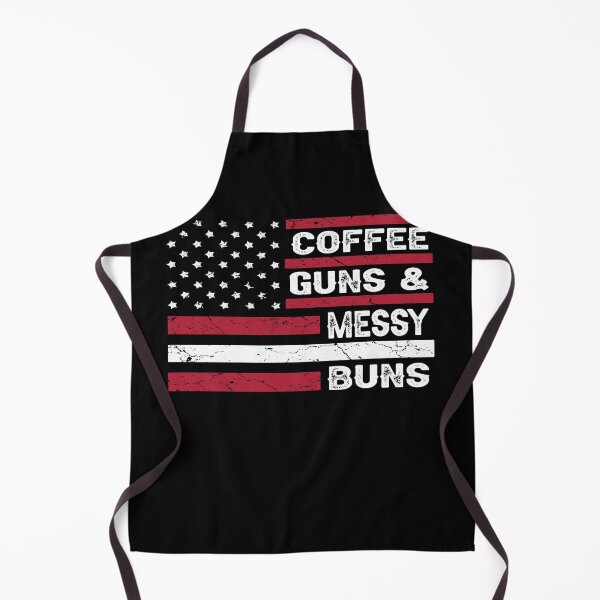 Item preview, Coffee Guns & Messy Buns Pro Gun Funny Womens USA Flag designed and sold by TrendingTees4u.