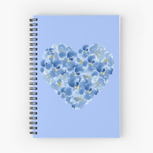 Item preview, Handpainted blue watercolor flower heart designed and sold by ApricotBlossom.