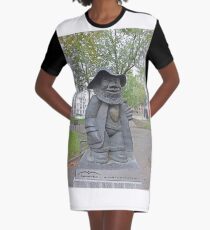 Statue, "There is a heart under my jacket." Graphic T-Shirt Dress
