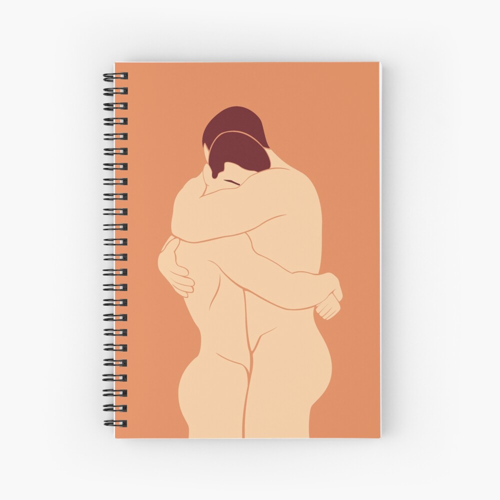 Nude Gay Couple Hugging print