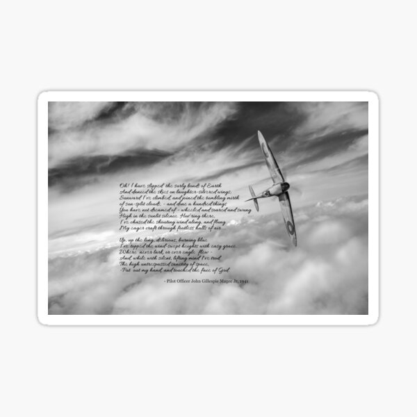 Vista previa del artículo con la obra «High Flight Spitfire versión solo B & W», diseñado y vendido por Flight Artworks.