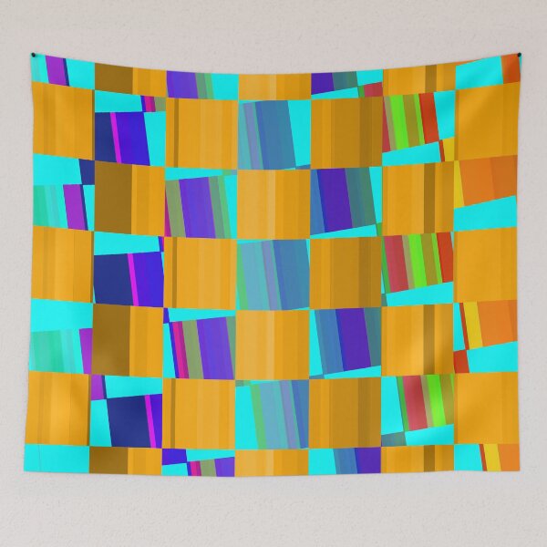 Item preview, Crazy Checks (tostado y azul eléctrico) designed and sold by David Roland.