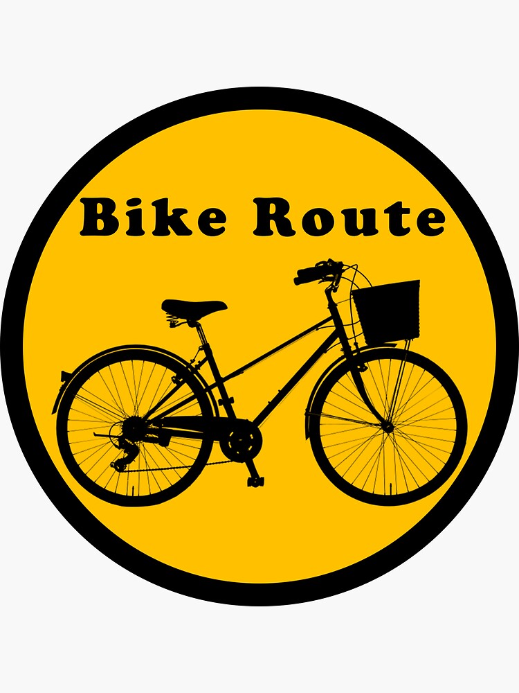 "Bike Route Traffic Sign" Sticker for Sale by GinaDriada Redbubble