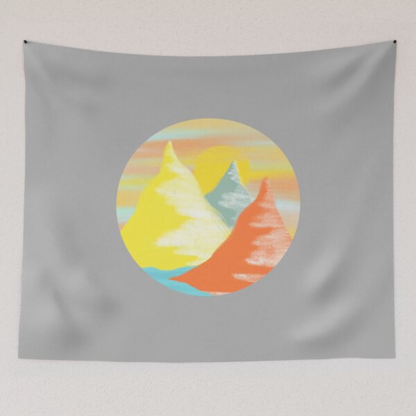 Item preview, Mountains sunset circle  designed and sold by CatJohnCranston.