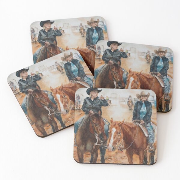 Item preview, Kim and Genelle with their horses designed and sold by paintedturtle.