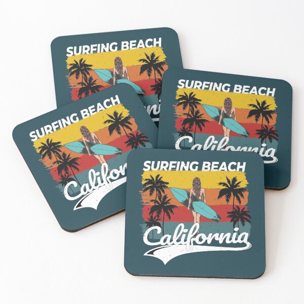 Item preview, Surfing Beach California - Girl with surfing board designed and sold by faudeltn.