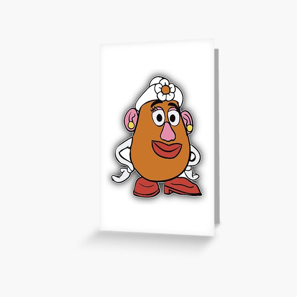 Mrs potato head sticker , mrs potato Pin button Greeting Card