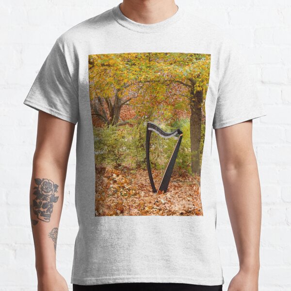 Harp in the Fall Leaves Classic T-Shirt