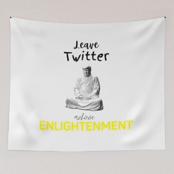 Item preview, Leave Twitter become ENLIGHTENED Trump meditating statue designed and sold by Sabrinaski.