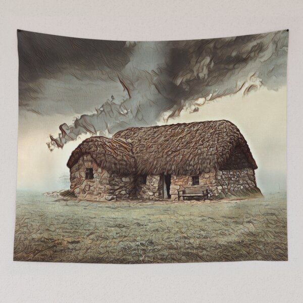Item preview, Stone house against a foggy background designed and sold by crea-homedesign.