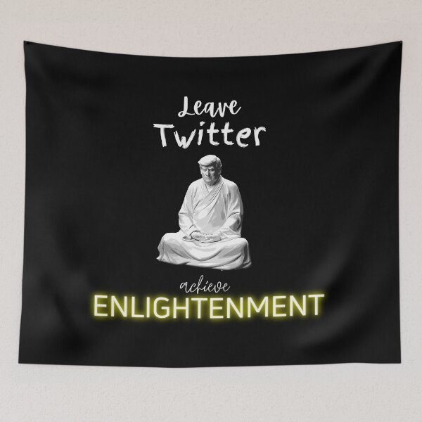 Item preview, Leave Twitter achieve ENLIGHTENMENT Trump meditating statue designed and sold by Sabrinaski.