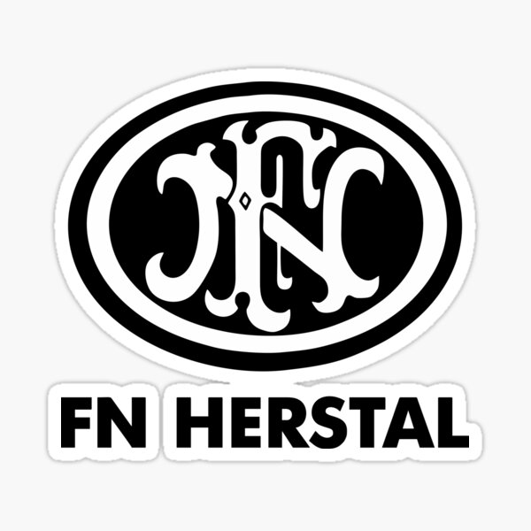 White F N Fabrique Nationale Herstal Crest Decal Authentic FN Sticker 