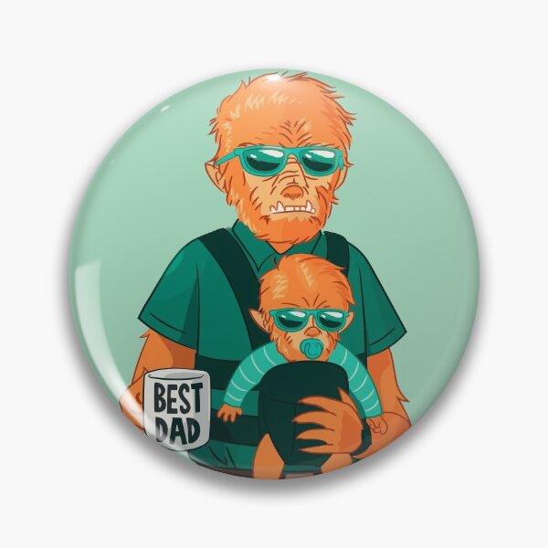 Artikelvorschau, Suburban Wolfman Dad mit Wolf Baby in einem Sling entworfen und verkauft von SLAG-Creative.