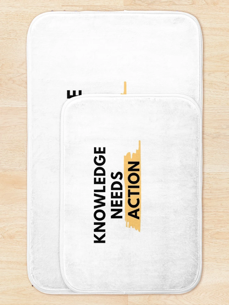 Thumbnail 5 of 6, Bath Mat, Knowledge needs action designed and sold by beProgrammer.