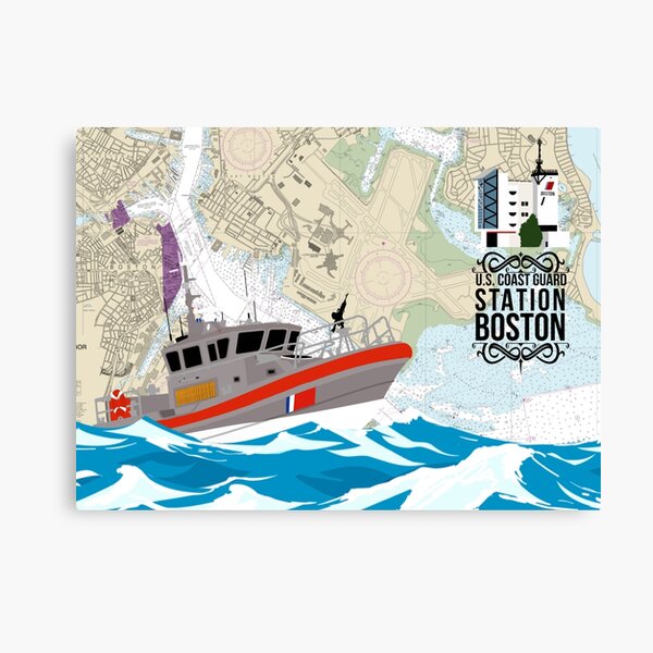 Chart Art - Coast Guard Station Boston Canvas Print
