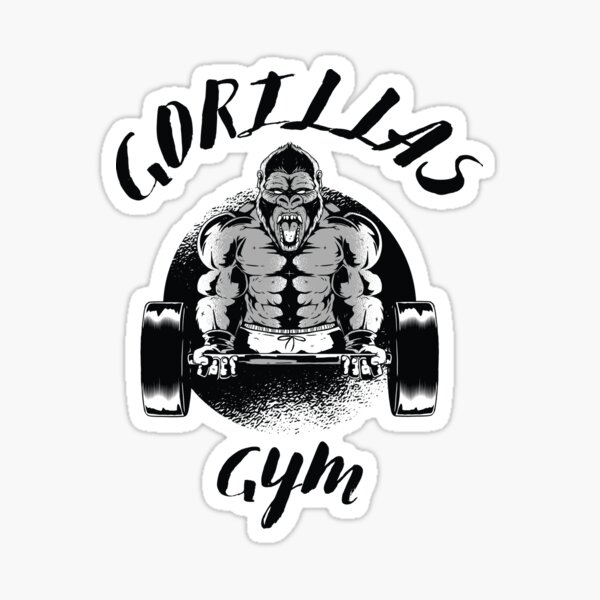 Gorilla Bodybuilder Gym Fitness Wall Decals Show Strong Strength