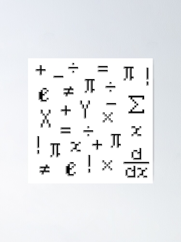 math symbols pixel art&quot; Poster for Sale by Leo Smith | Redbubble