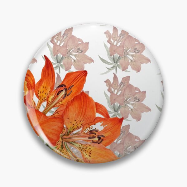 Artikelvorschau,  Lilie auf Lilien orange Lilie auf einem Hintergrund von kleinen Lilien entworfen und verkauft von Tramontane Designs.